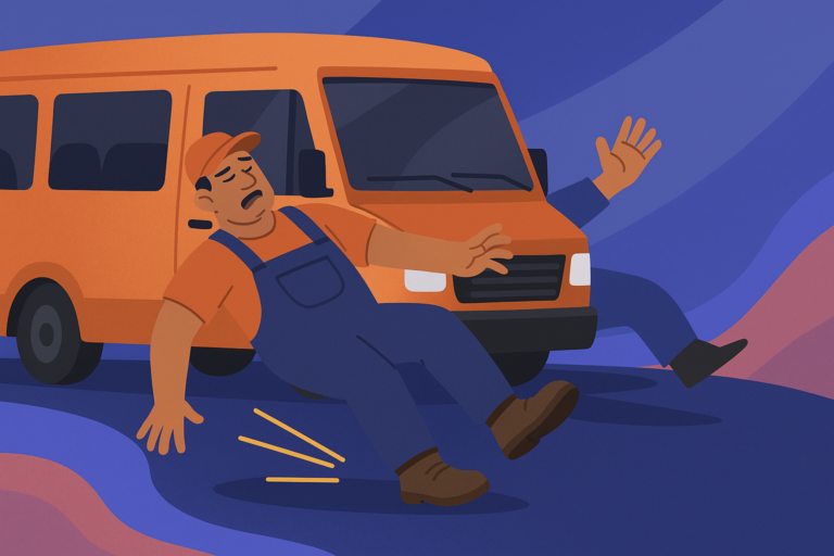 Cai no transporte da empresa: é acidente de trabalho?